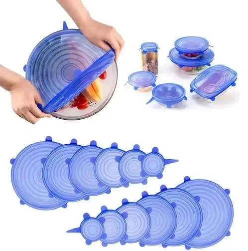 6-PC Silicone Airtight Bowl Covers | 6 Sizes | Rs 499 | BPA-Free House Holds ZauqRoz 