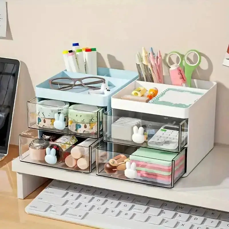 Rabbit Handle Clear Desk Organizer | Office & Home Storage – Rs 999 House Holds ZauqRoz 